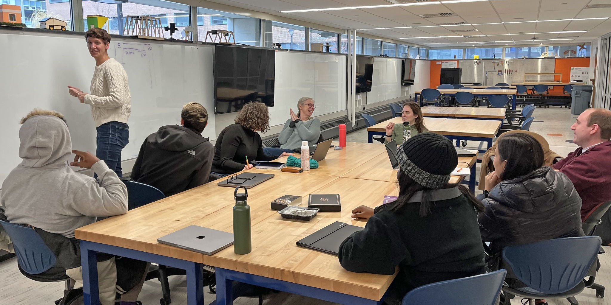 neurodiversity staff members discussing research